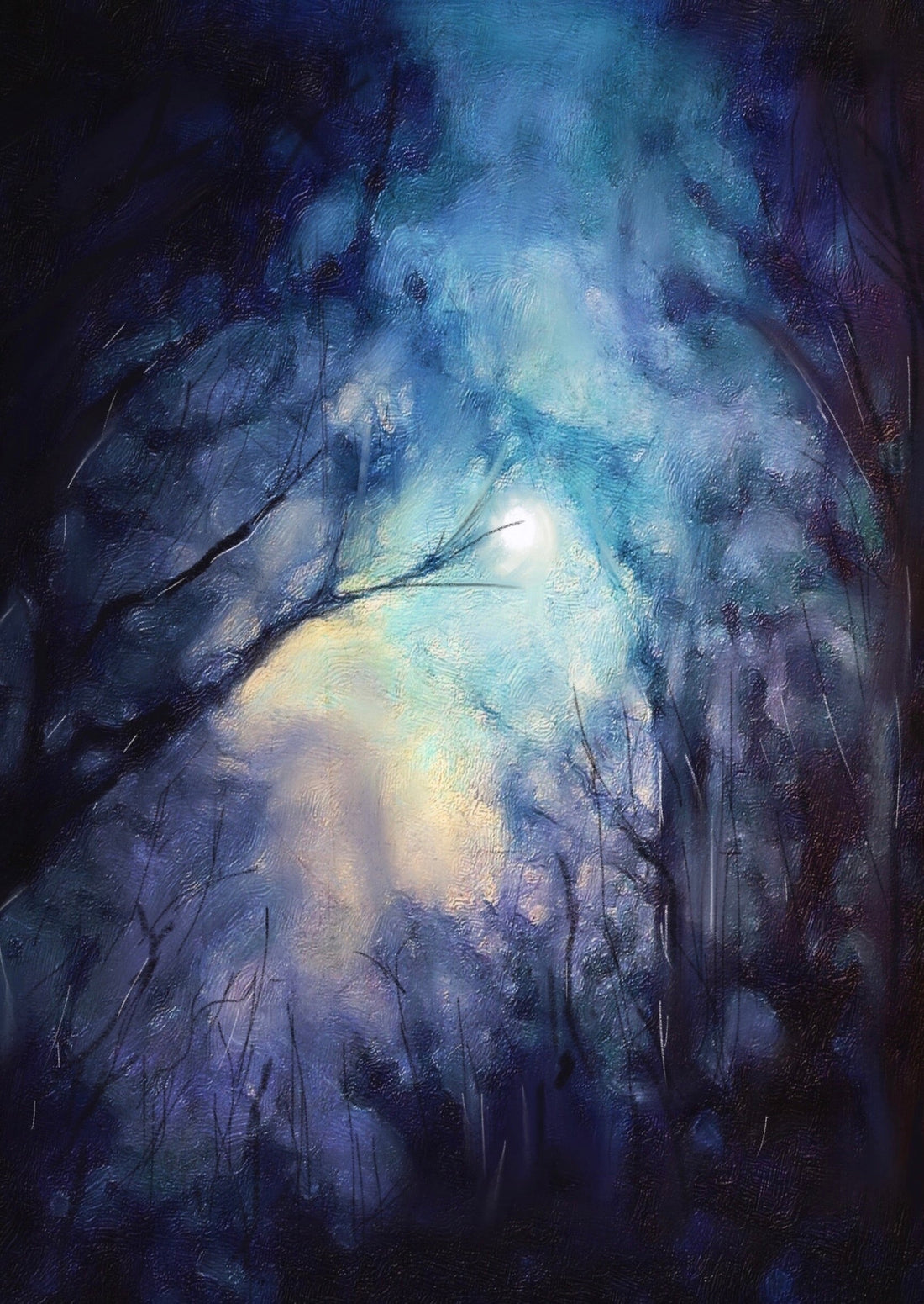 A Moonlit Highland Wood Collector &amp; Open-Edition Prints Scotland-Scottish Highlands &amp; Lowlands Art Gallery