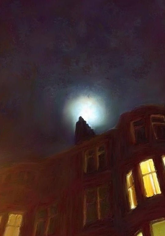 A Moonlit Tenement Art Prints from my Edinburgh & Glasgow Art Gallery Collection