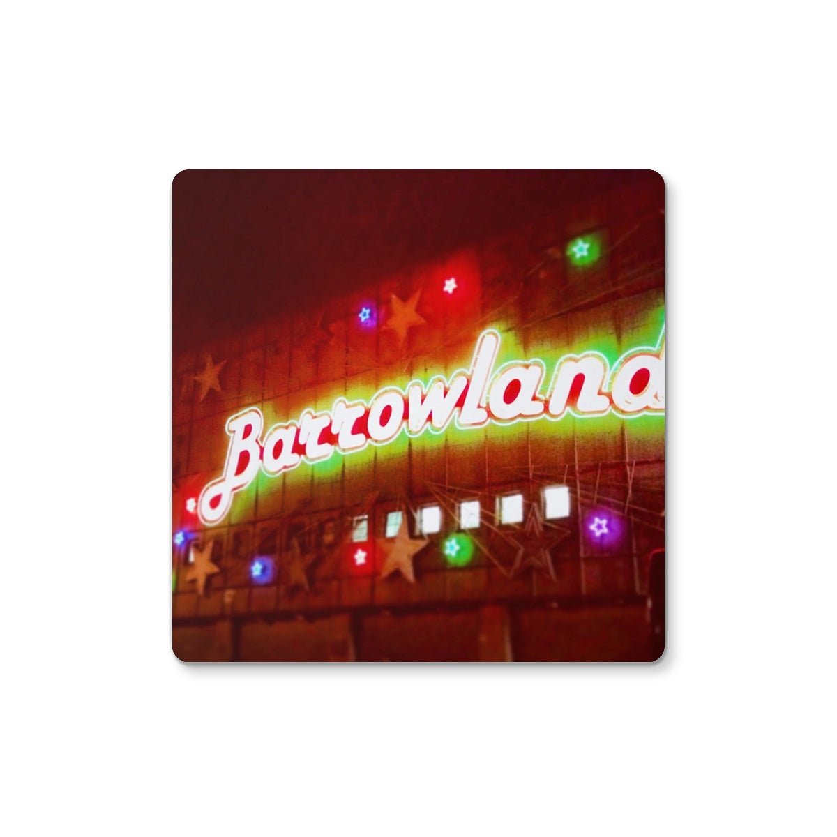 A Neon Glasgow Barrowlands Art Gifts Coaster-Coasters-Edinburgh & Glasgow Art Gallery-6 Coasters-Paintings, Prints, Homeware, Art Gifts From Scotland By Scottish Artist Kevin Hunter