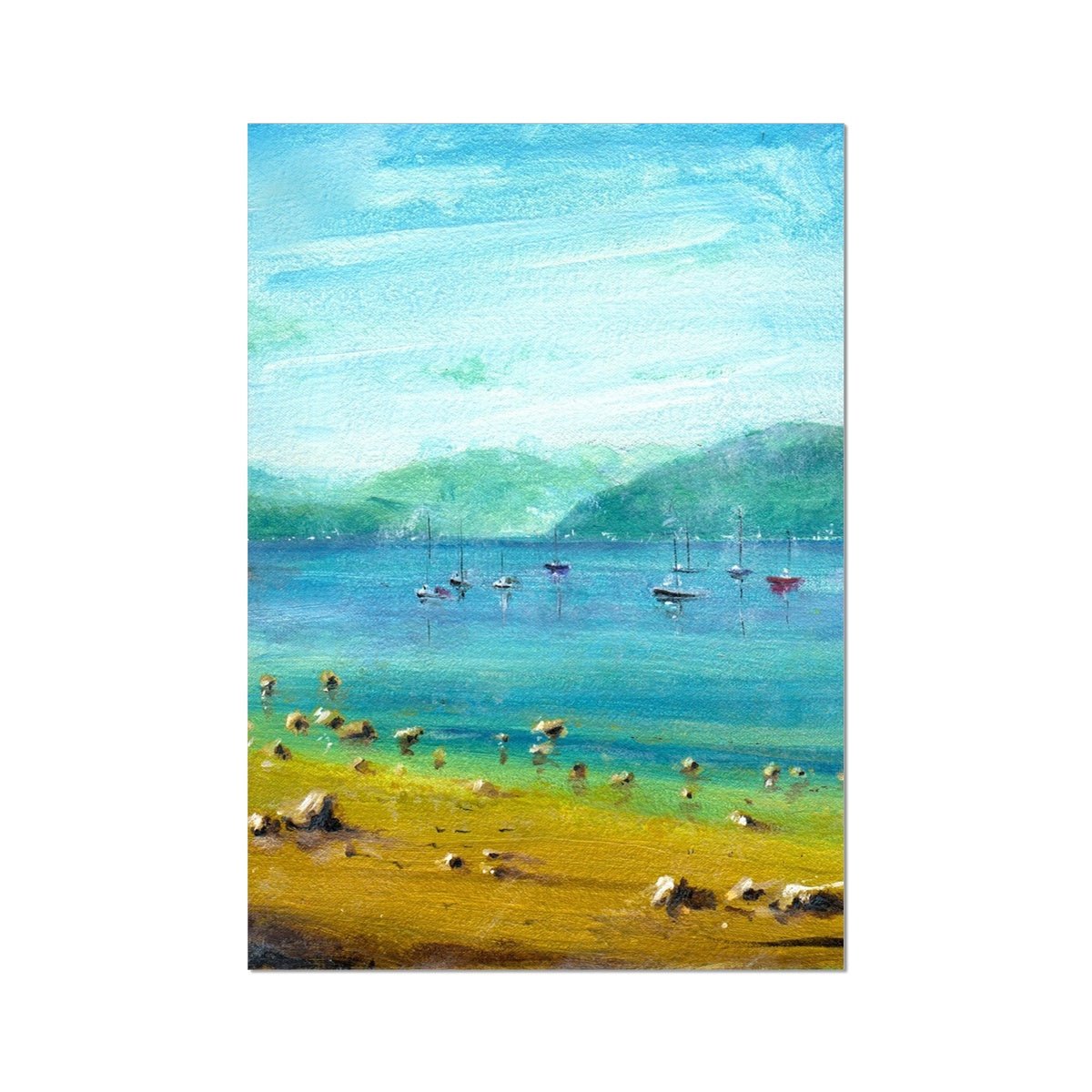 A Summer Day On The Clyde Painting | Fine Art Prints From Scotland-Unframed Prints-River Clyde Art Gallery-A2 Portrait-Paintings, Prints, Homeware, Art Gifts From Scotland By Scottish Artist Kevin Hunter