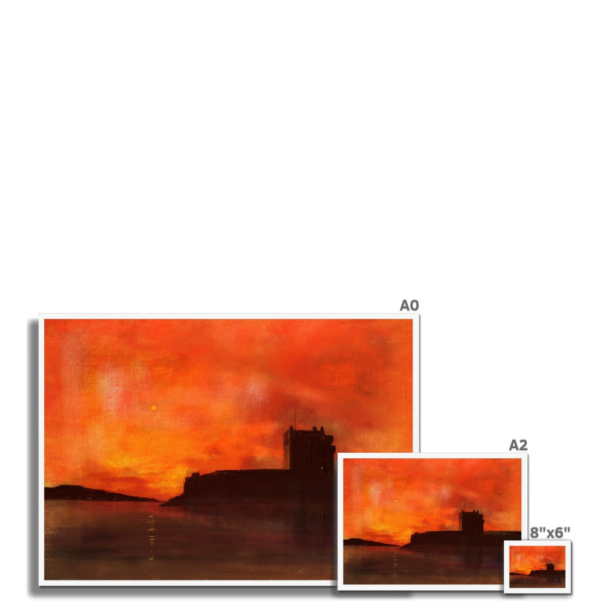 Broughty Castle Sunset Painting | Framed Prints From Scotland-Framed Prints-Historic & Iconic Scotland Art Gallery-Paintings, Prints, Homeware, Art Gifts From Scotland By Scottish Artist Kevin Hunter