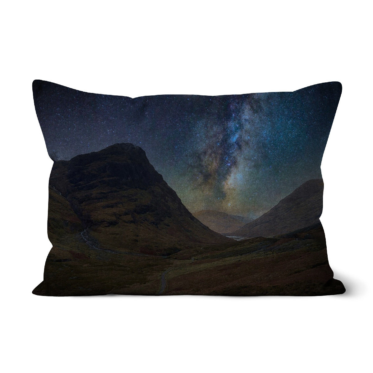 20x30 inch Glencoe Starlight Cushion with night sky, mountains, Milky Way