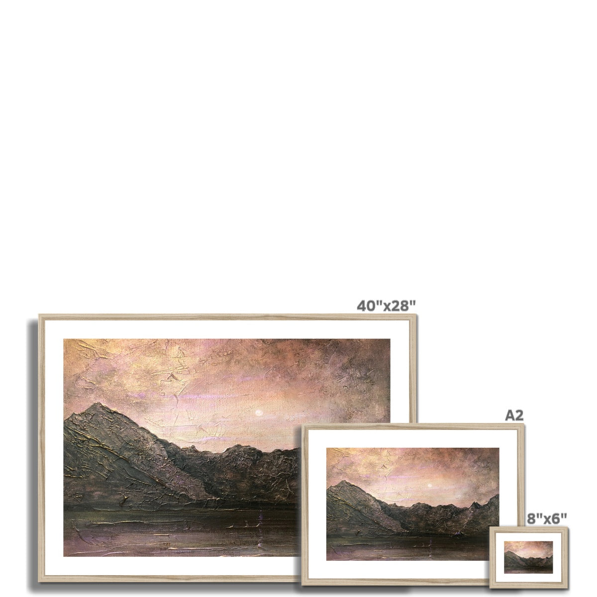 Framed Dubh Ridge Moonlight impressionist mountain painting