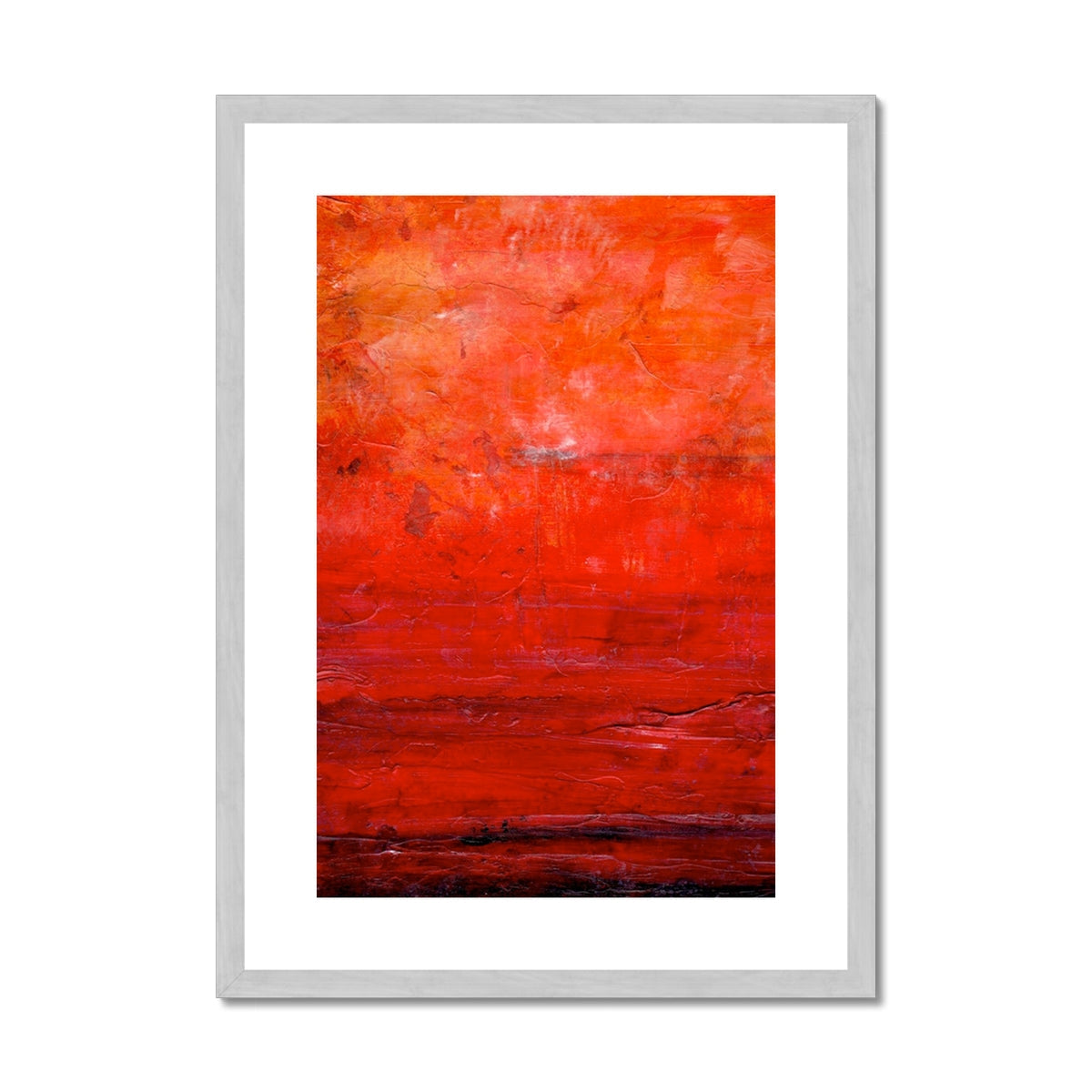 Abstract Summer Painting | Antique Framed & Mounted Prints From Scotland-Antique Framed & Mounted Prints-Abstract & Impressionistic Art Gallery-A2 Portrait-Silver Frame-Paintings, Prints, Homeware, Art Gifts From Scotland By Scottish Artist Kevin Hunter