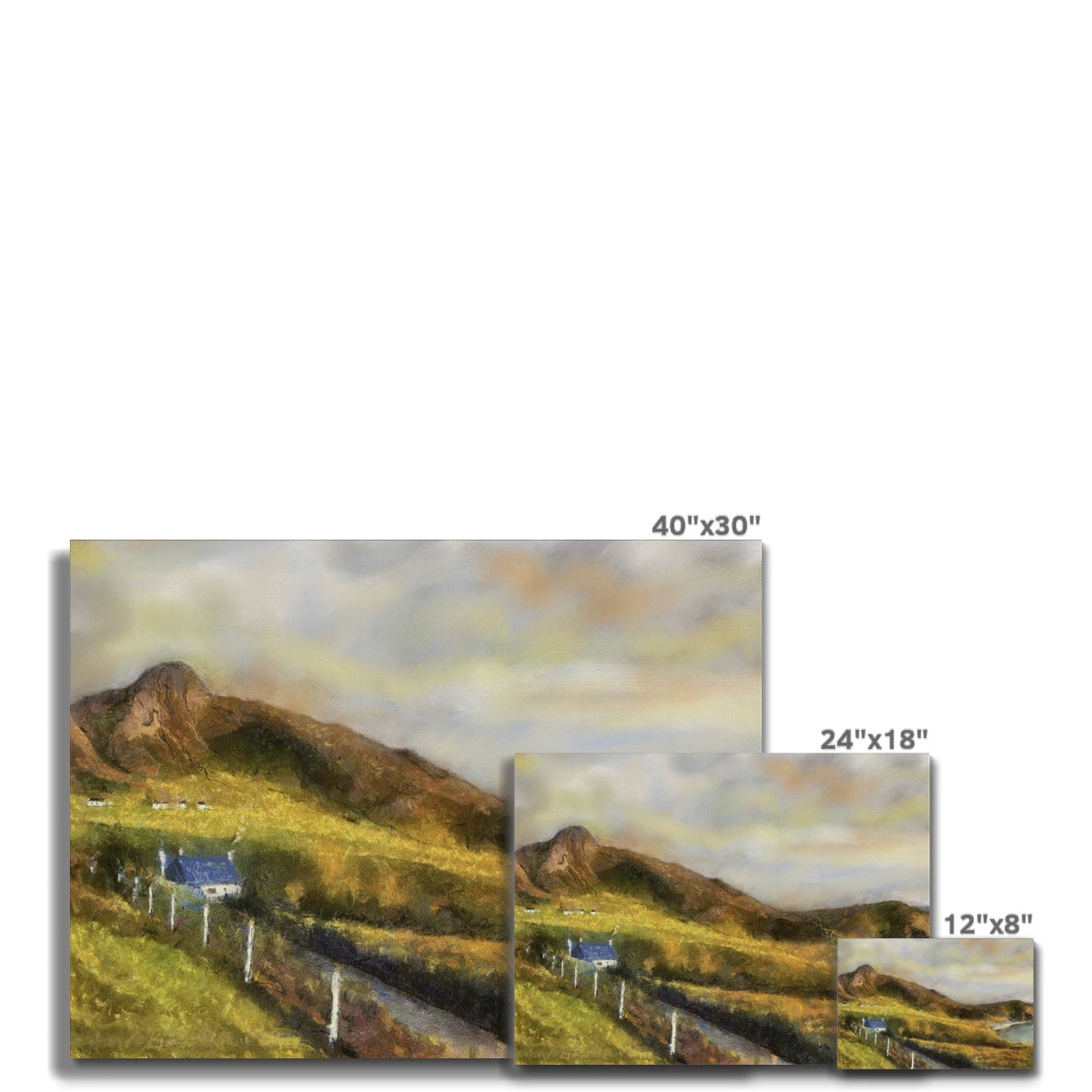 Achiltibuie Canvas: 40x30 inch serene countryside landscape print