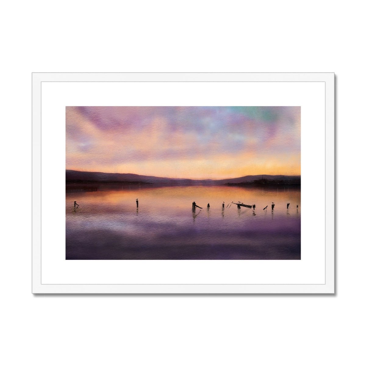 Admiralty Jetty Dusk Painting | Framed & Mounted Prints From Scotland