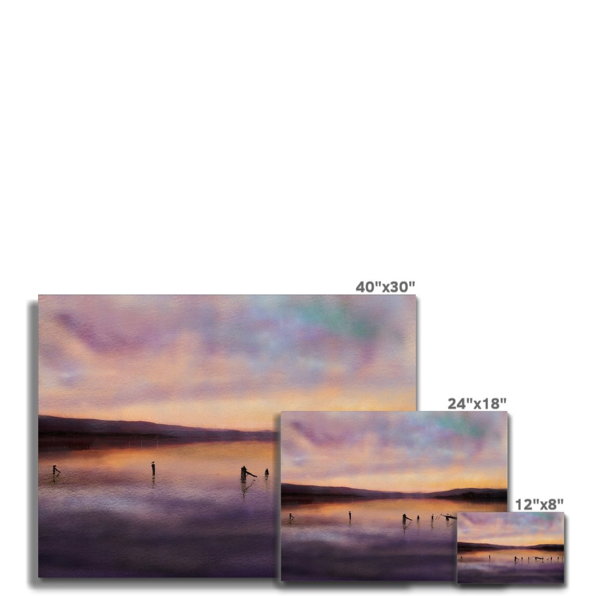 Admiralty Jetty Dusk Painting | Canvas From Scotland-Contemporary Stretched Canvas Prints-River Clyde Art Gallery-Paintings, Prints, Homeware, Art Gifts From Scotland By Scottish Artist Kevin Hunter