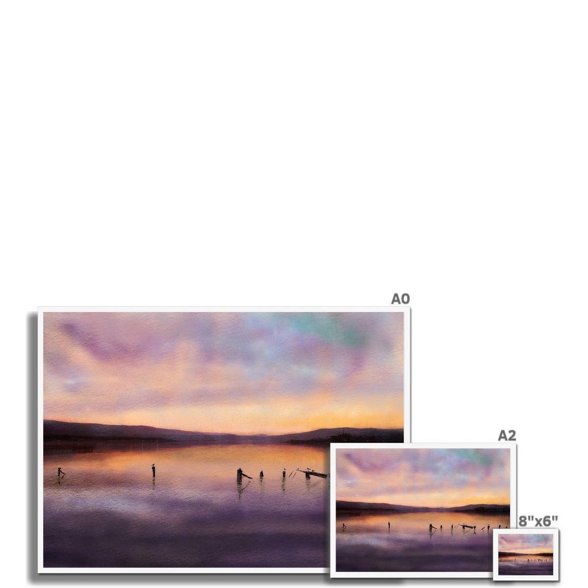 Admiralty Jetty Dusk Painting | Framed Prints From Scotland-Framed Prints-River Clyde Art Gallery-Paintings, Prints, Homeware, Art Gifts From Scotland By Scottish Artist Kevin Hunter