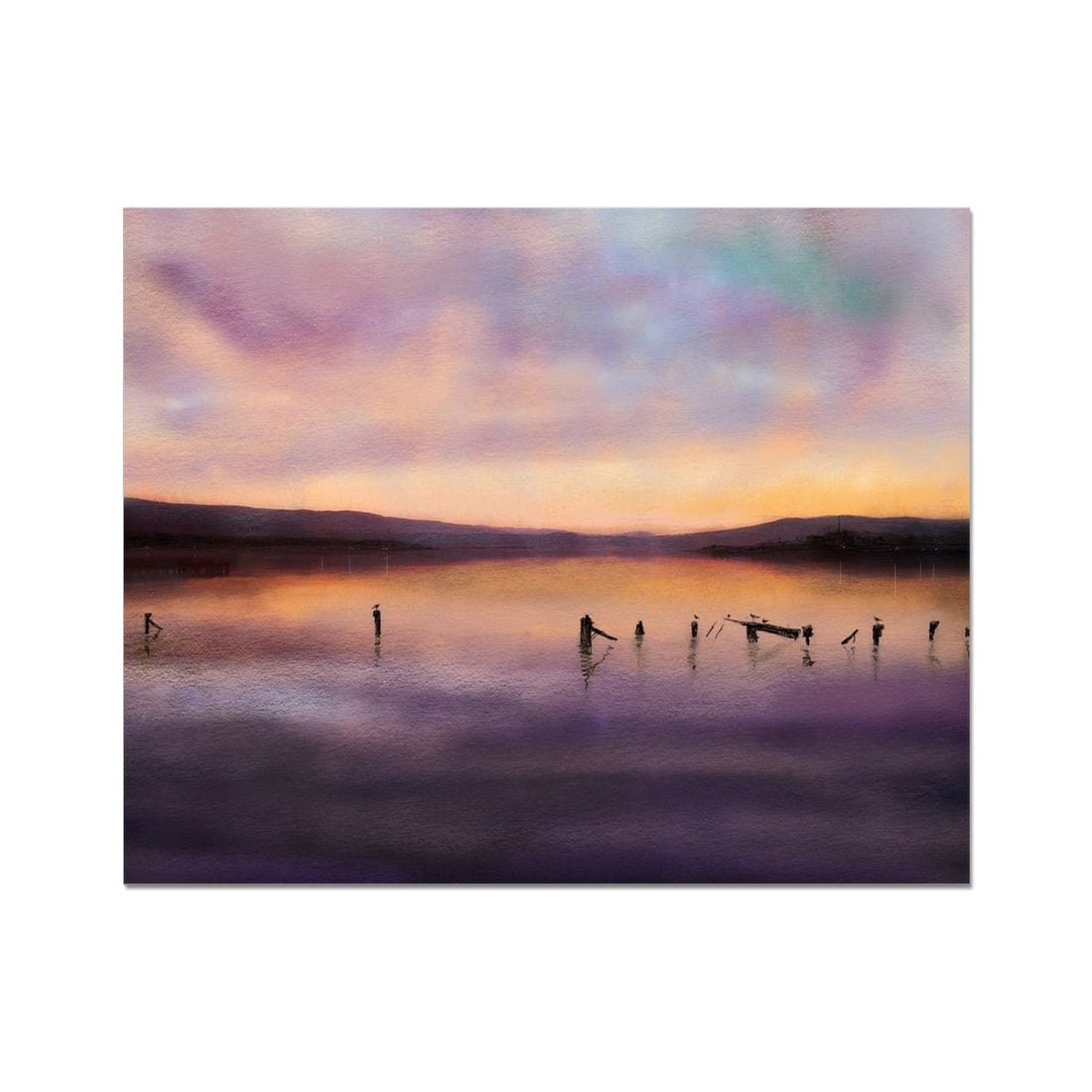 Admiralty Jetty Dusk Painting | Artist Proof Collector Print | Paintings from Scotland by Scottish Artist Hunter