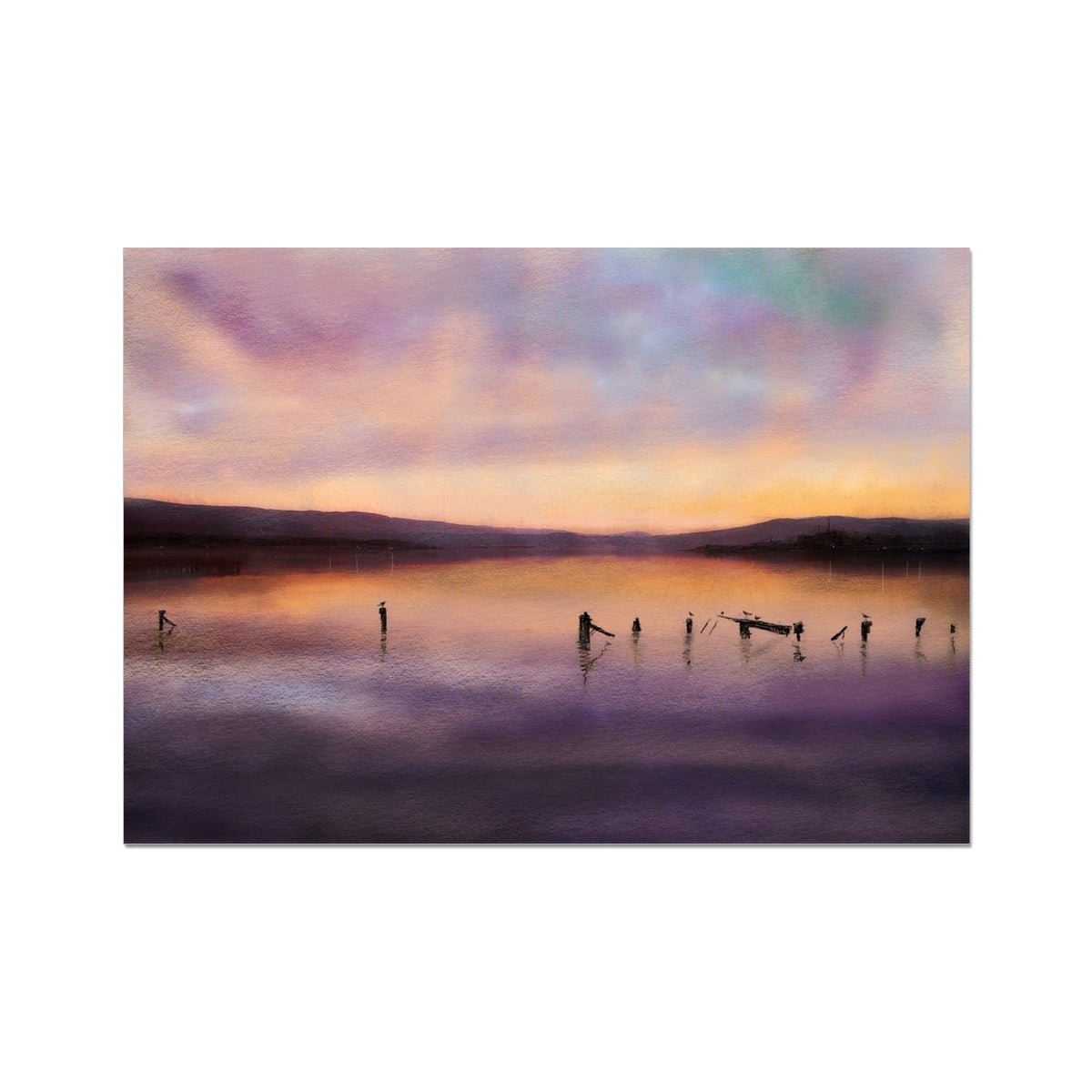 Admiralty Jetty Dusk Painting | Signed Art Prints From Scotland | By Scottish Artist Hunter