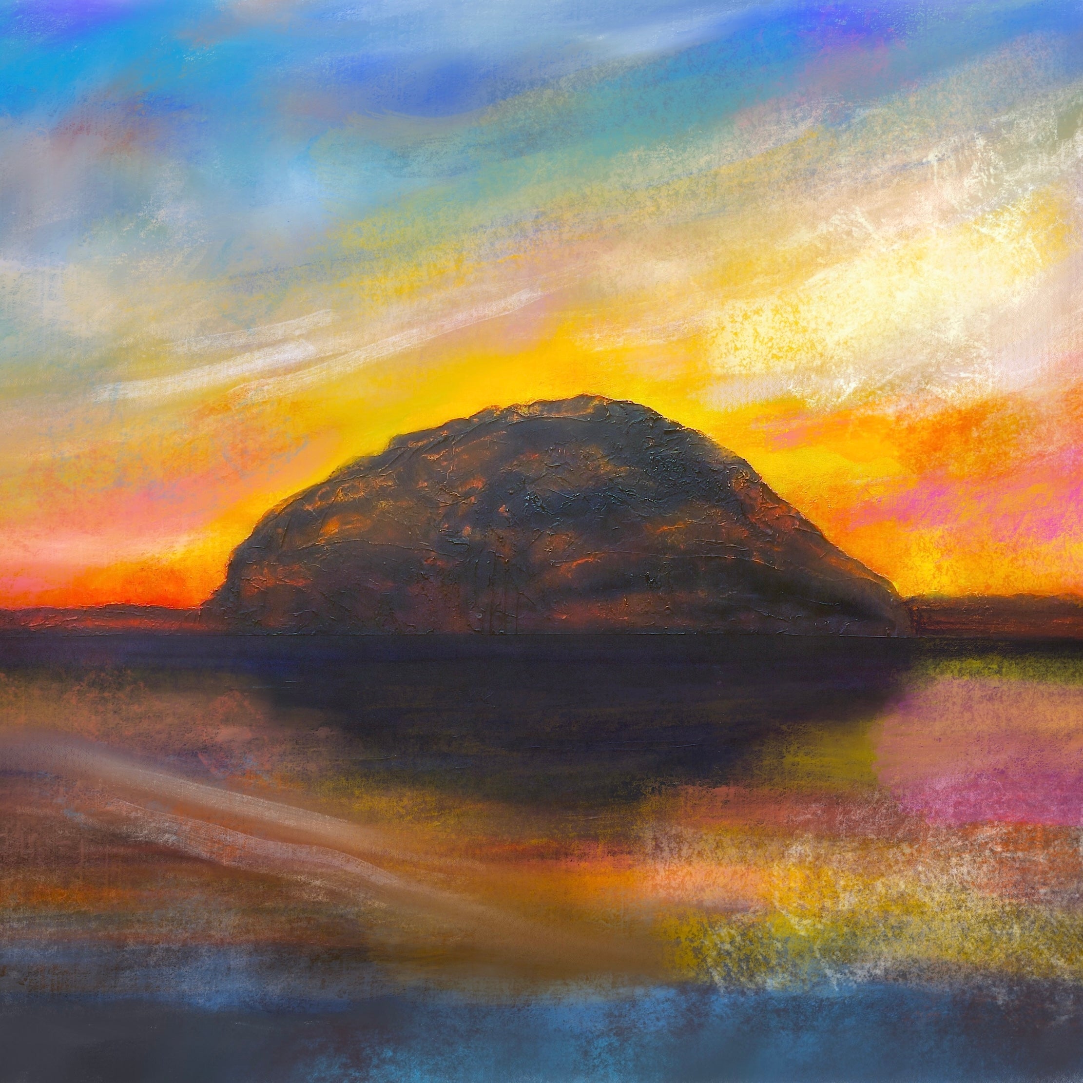 Ailsa Craig Dusk Arran | Scotland In Your Pocket Art Print-Scotland In Your Pocket Framed Prints-Arran Art Gallery-Paintings, Prints, Homeware, Art Gifts From Scotland By Scottish Artist Kevin Hunter