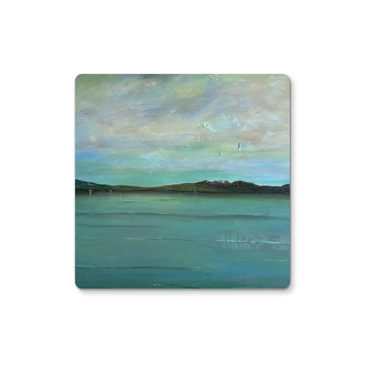 An Ethereal Loch Lomond Art Gifts Coaster-Homeware-Scottish Lochs & Mountains Art Gallery-2 Coasters-Paintings, Prints, Homeware, Art Gifts From Scotland By Scottish Artist Kevin Hunter