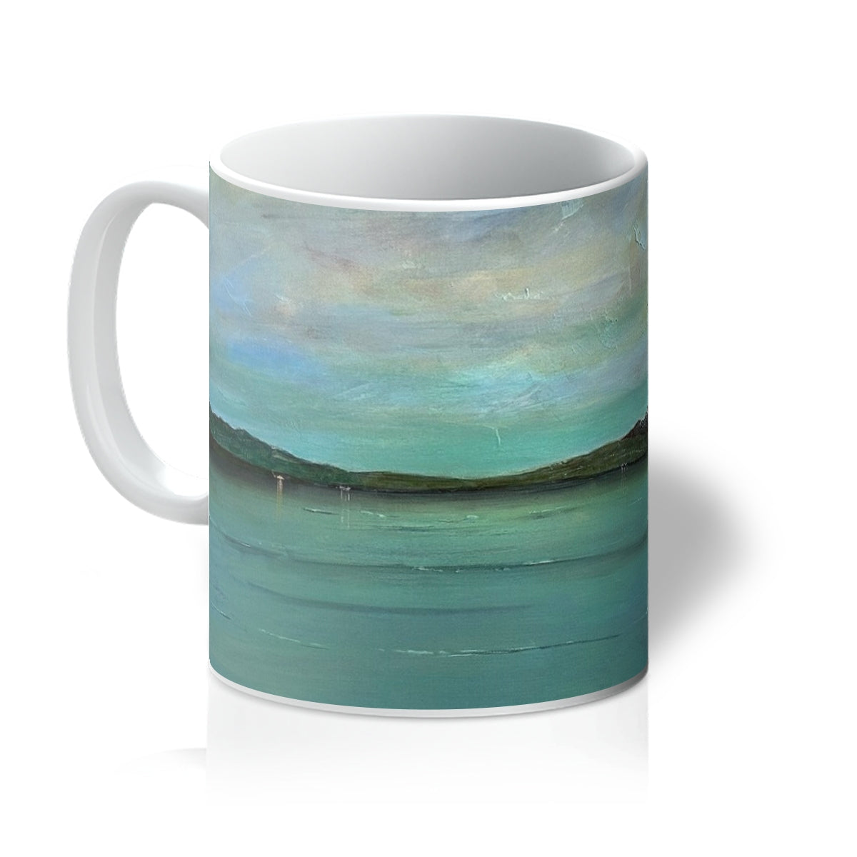 An Ethereal Loch Lomond Art Gifts Mug-Mugs-Scottish Lochs & Mountains Art Gallery-11oz-White-Paintings, Prints, Homeware, Art Gifts From Scotland By Scottish Artist Kevin Hunter