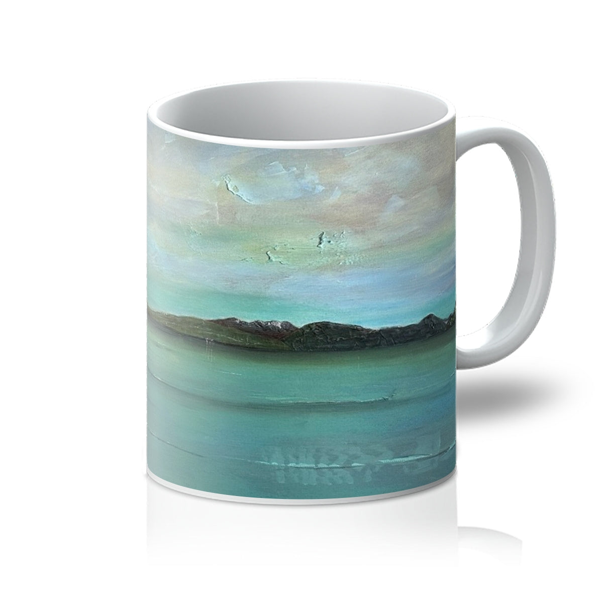 An Ethereal Loch Lomond Art Gifts Mug-Homeware-Scottish Lochs & Mountains Art Gallery-11oz-White-Paintings, Prints, Homeware, Art Gifts From Scotland By Scottish Artist Kevin Hunter