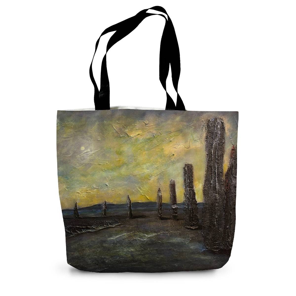 An Ethereal Ring Of Brodgar Art Gifts Canvas Tote Bag-Bags-Orkney Art Gallery-14"x18.5"-Paintings, Prints, Homeware, Art Gifts From Scotland By Scottish Artist Kevin Hunter