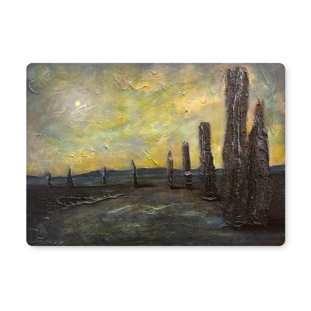 An Ethereal Ring Of Brodgar Art Gifts Placemat-Placemats-Orkney Art Gallery-2 Placemats-Paintings, Prints, Homeware, Art Gifts From Scotland By Scottish Artist Kevin Hunter