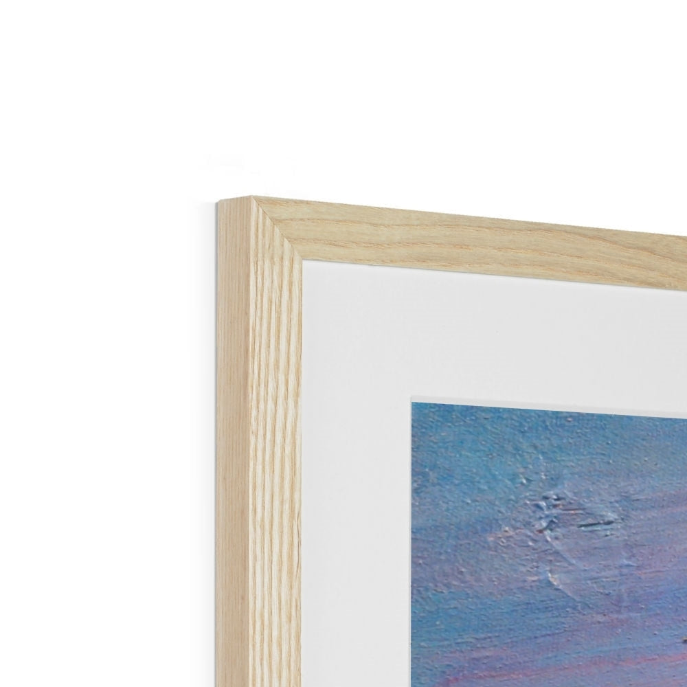 Light wood frame with white matting for Approaching The Cobbler art print