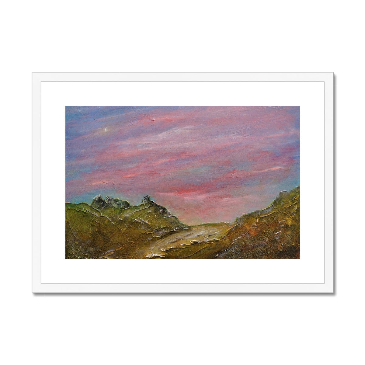 White Framed Approaching The Cobbler Mountain Landscape Print