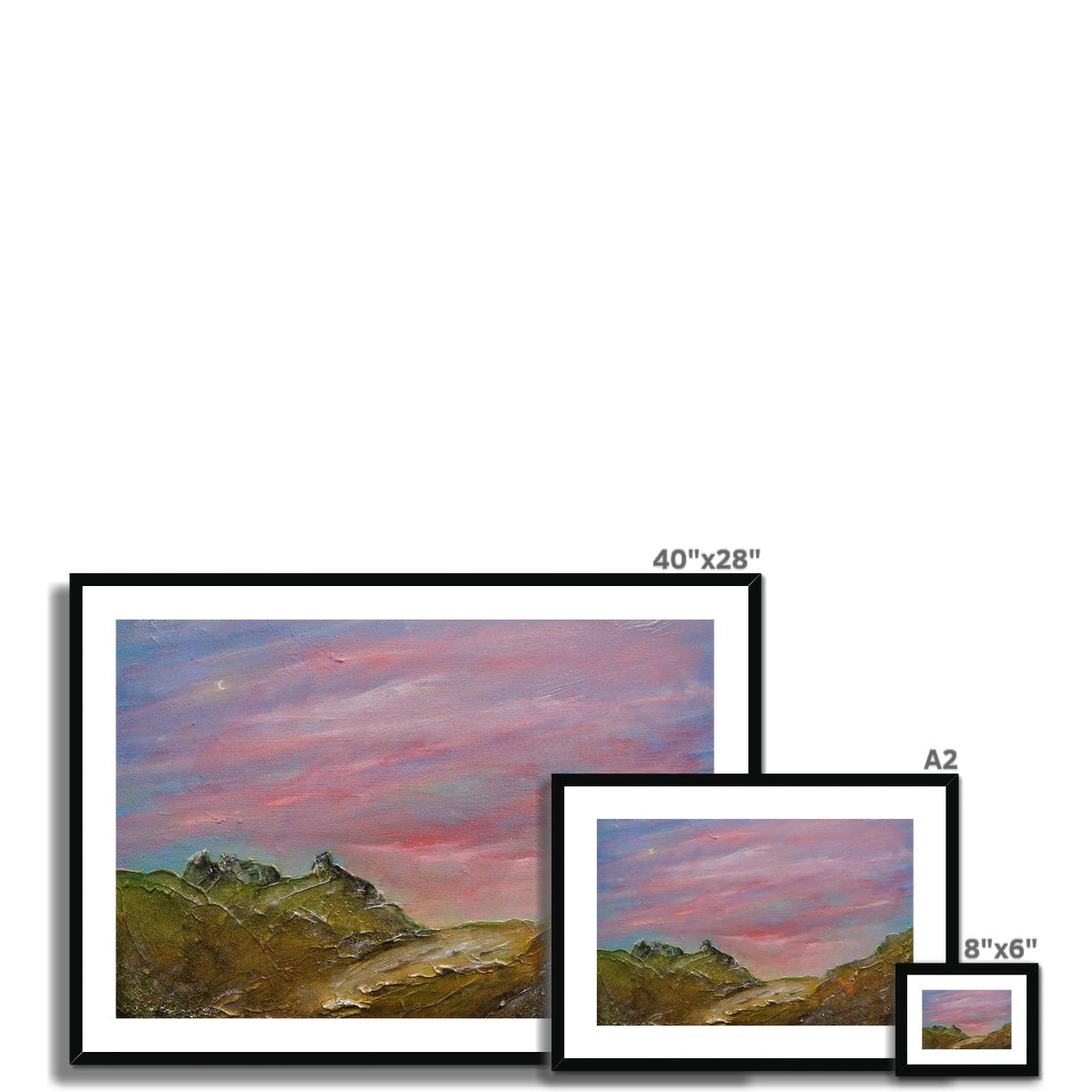 Framed Approaching The Cobbler mountain landscape print, 40x28 inches