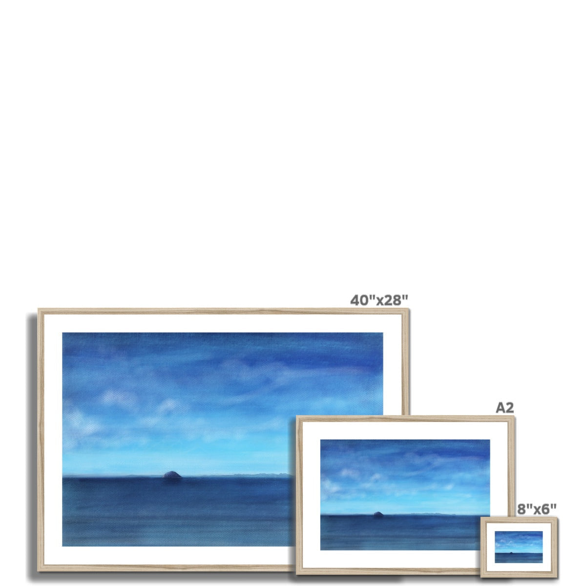 40x28 inch framed Arran & Ailsa Craig ocean landscape art print