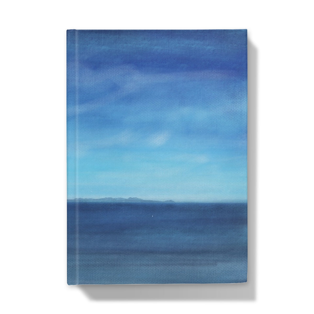 Blue ocean minimalist canvas wall art in Arran and Ailsa Craig journal