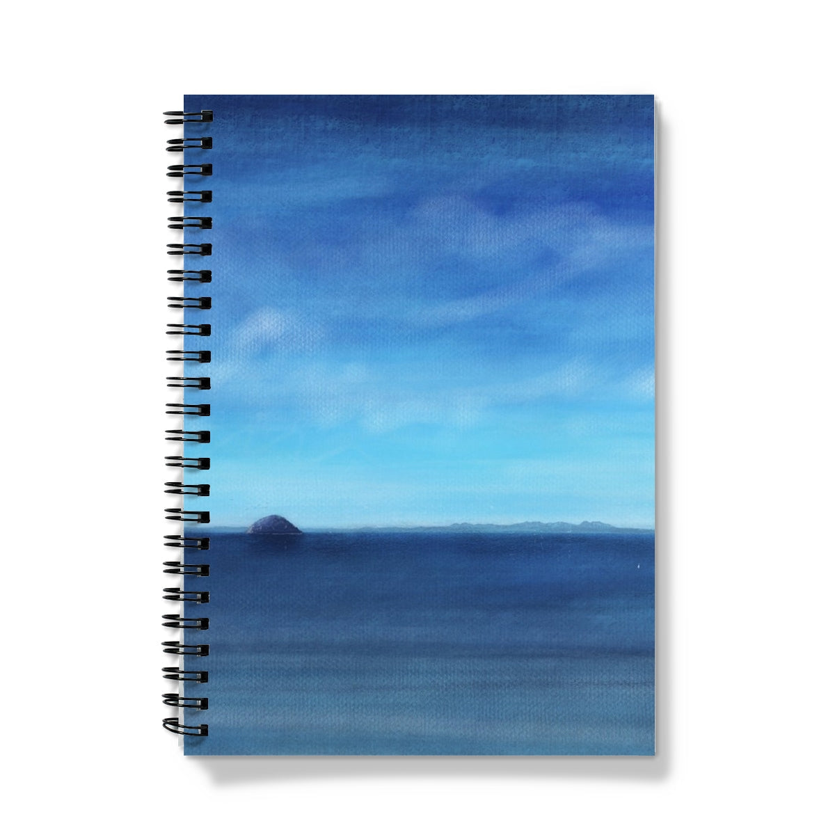 Spiral-bound Arran & Ailsa Craig notebook with ocean scene cover