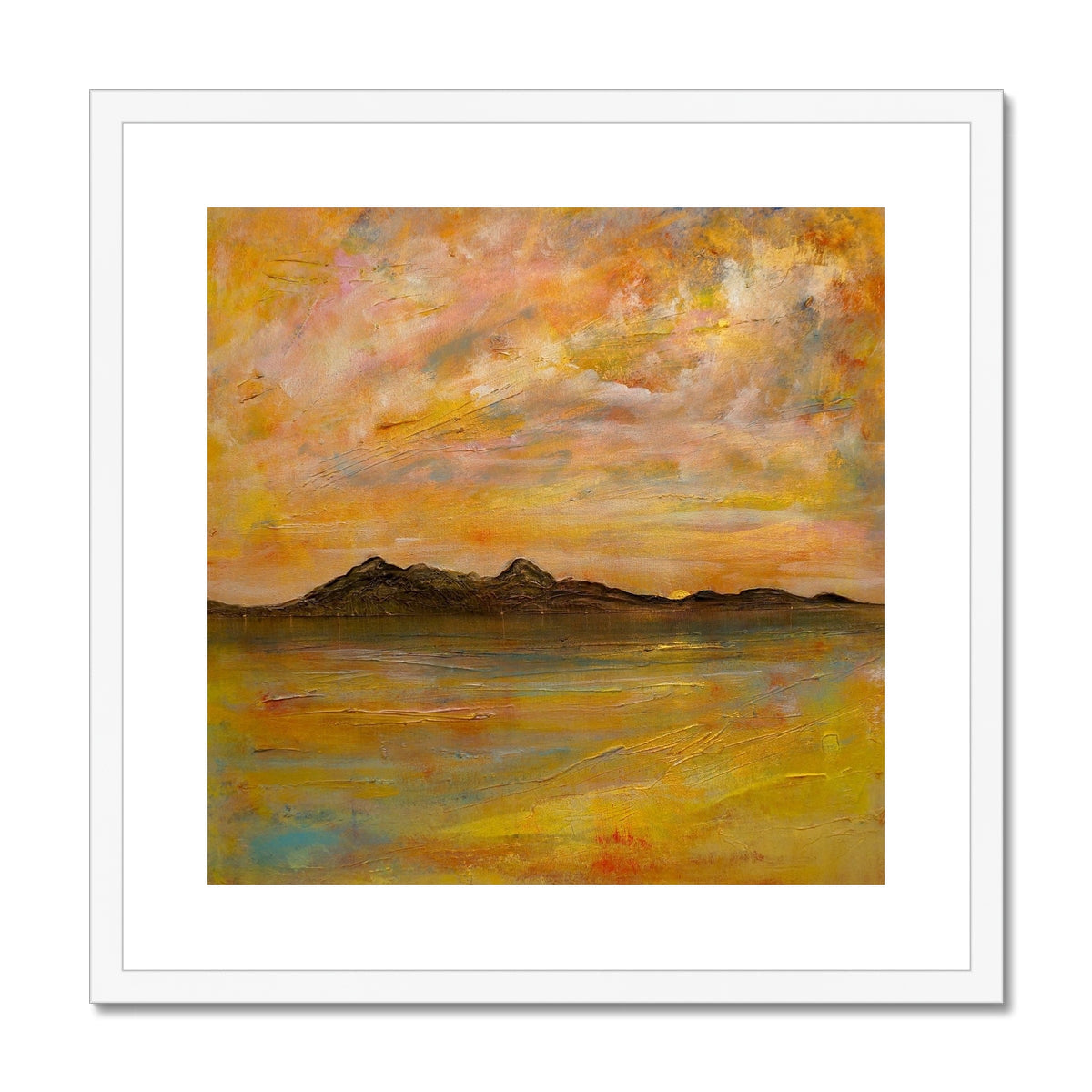 Arran Dusk abstract landscape print in muted earth tones