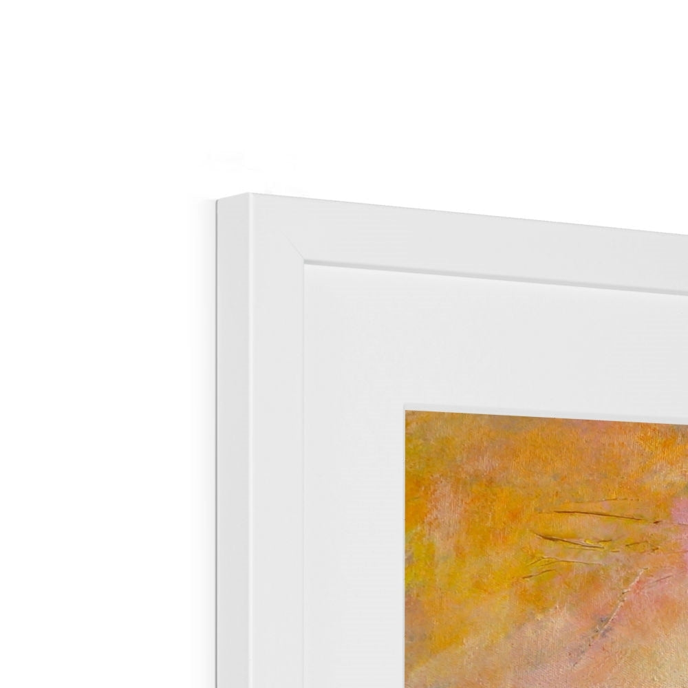 White frame with abstract painting in Arran Dusk Art Prints