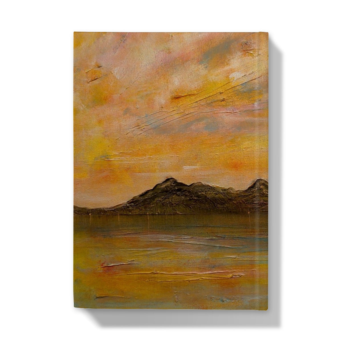 Yellow and brown abstract mountainous landscape on Arran Dusk journal