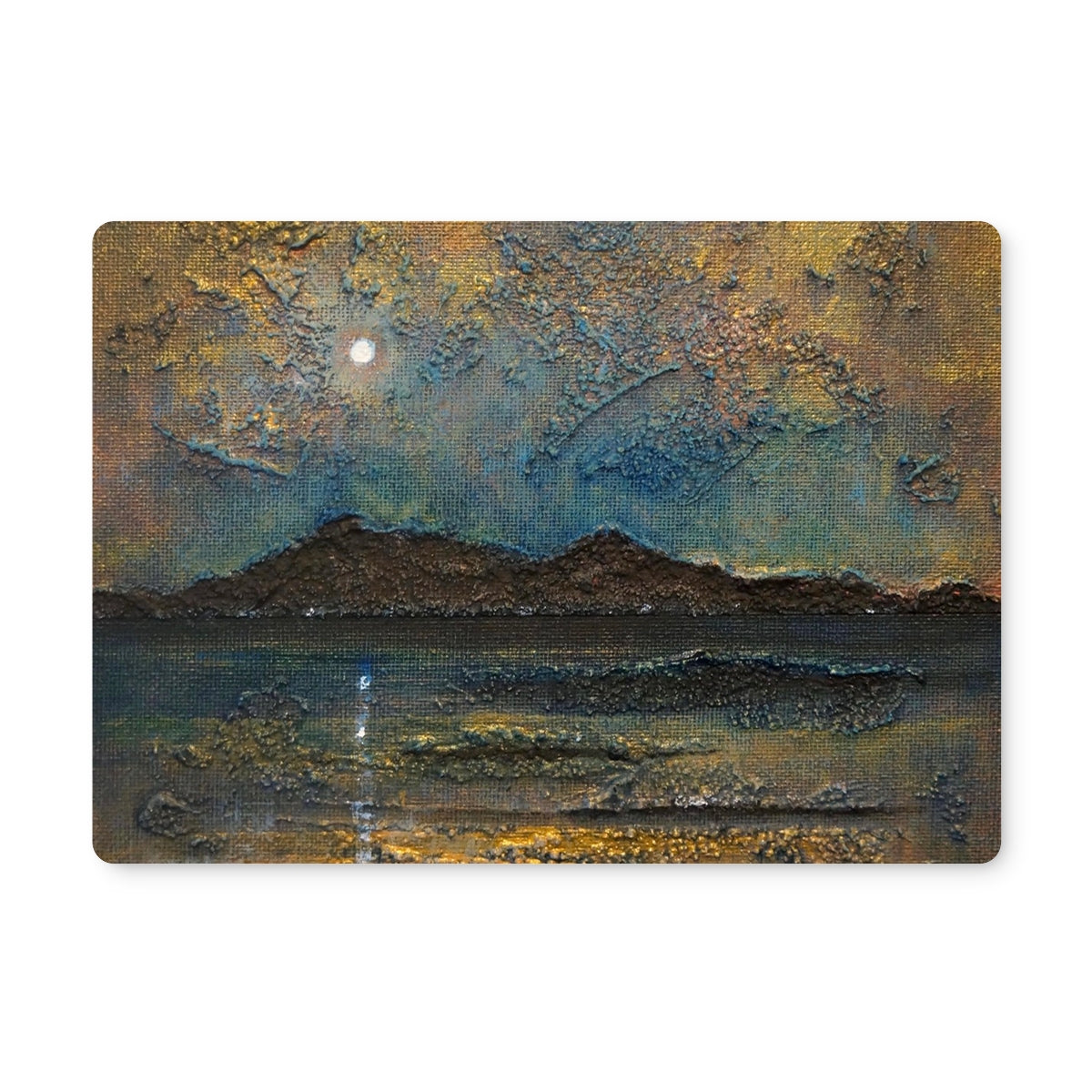 Arran Moonlight Art Gifts Placemat-Placemats-Arran Art Gallery-2 Placemats-Paintings, Prints, Homeware, Art Gifts From Scotland By Scottish Artist Kevin Hunter