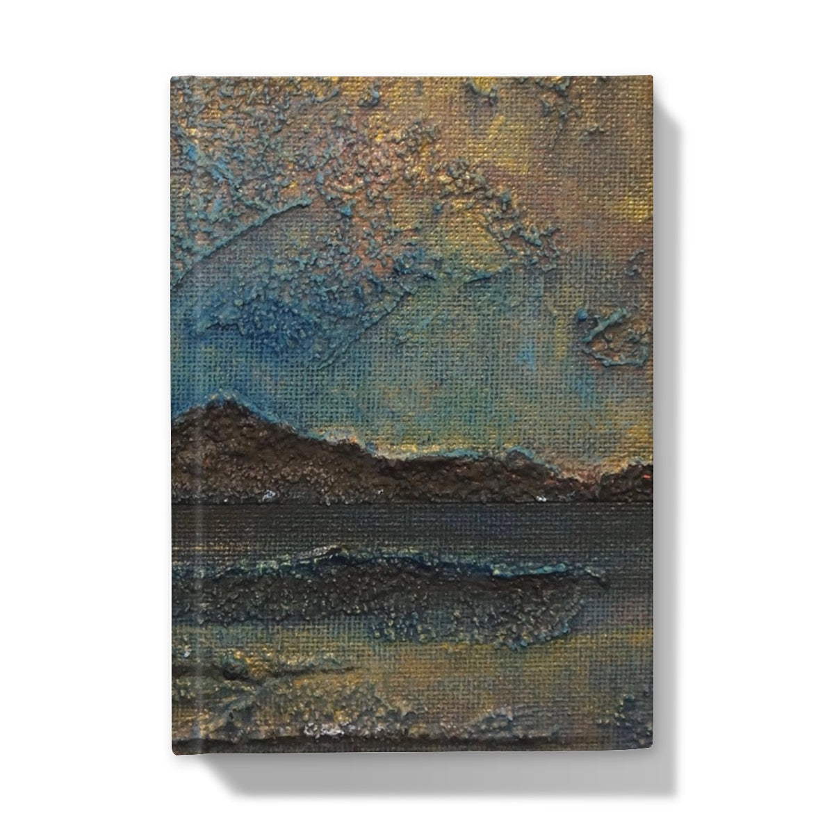 Arran Moonlight journal with abstract textured landscape print