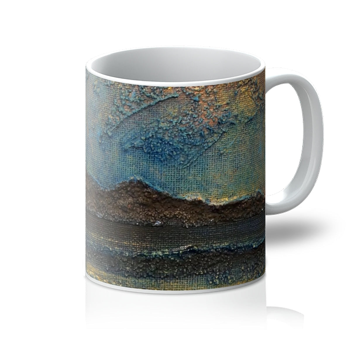 Arran Moonlight Mug with abstract earthy landscape design