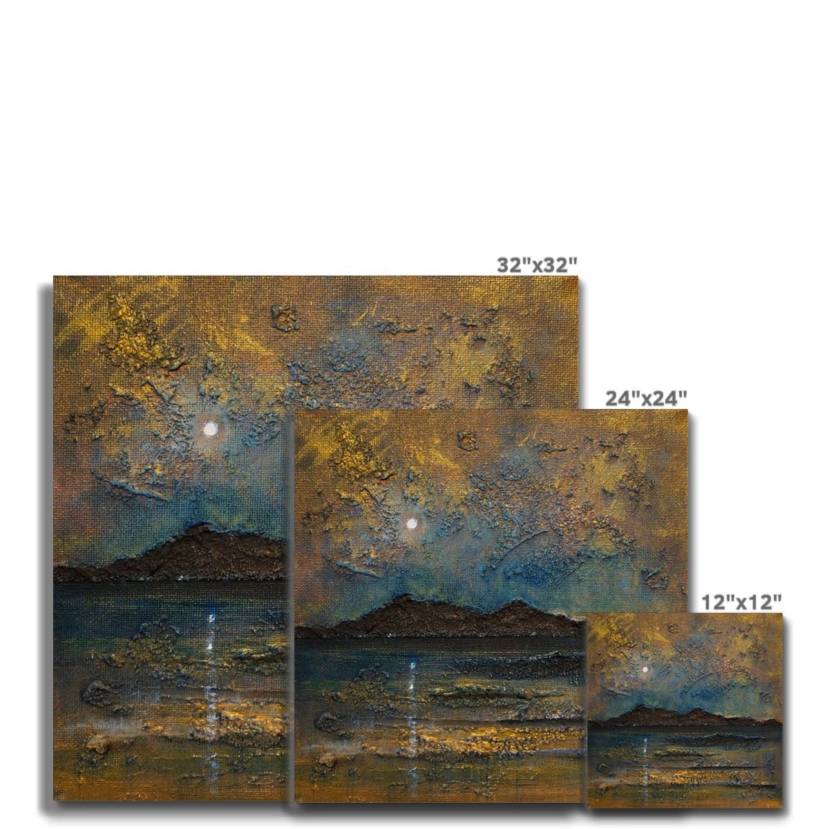 Arran Moonlight Painting | Canvas From Scotland-Contemporary Stretched Canvas Prints-Arran Art Gallery-Paintings, Prints, Homeware, Art Gifts From Scotland By Scottish Artist Kevin Hunter