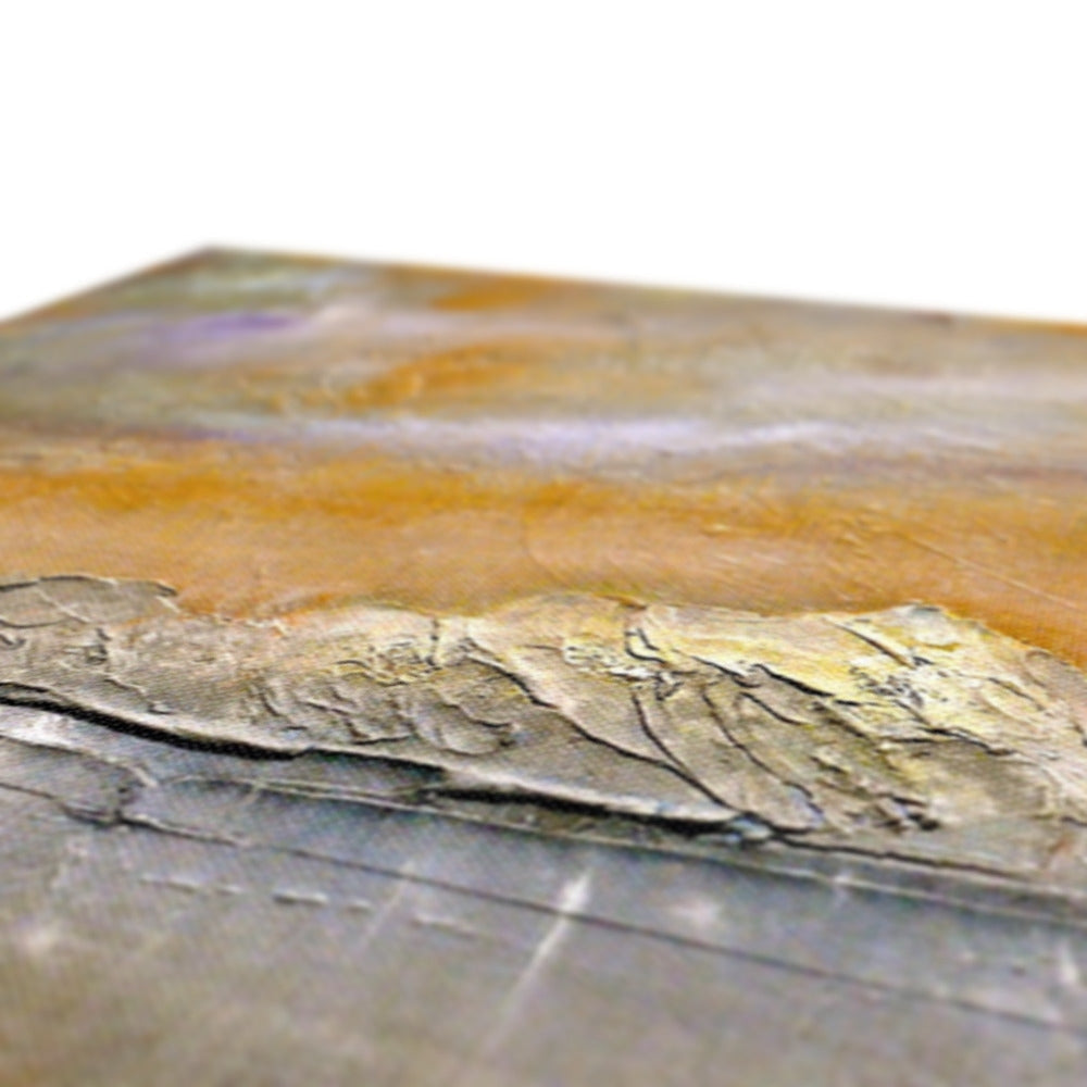 Arran Snow textured earth-toned canvas print box in orange and gray