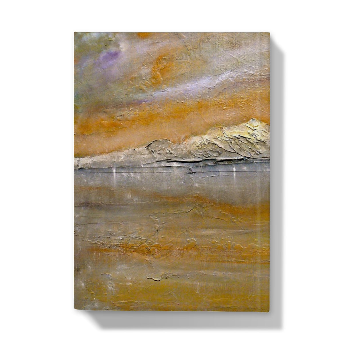 Arran Snow hardback journal with abstract ochre-gray landscape painting