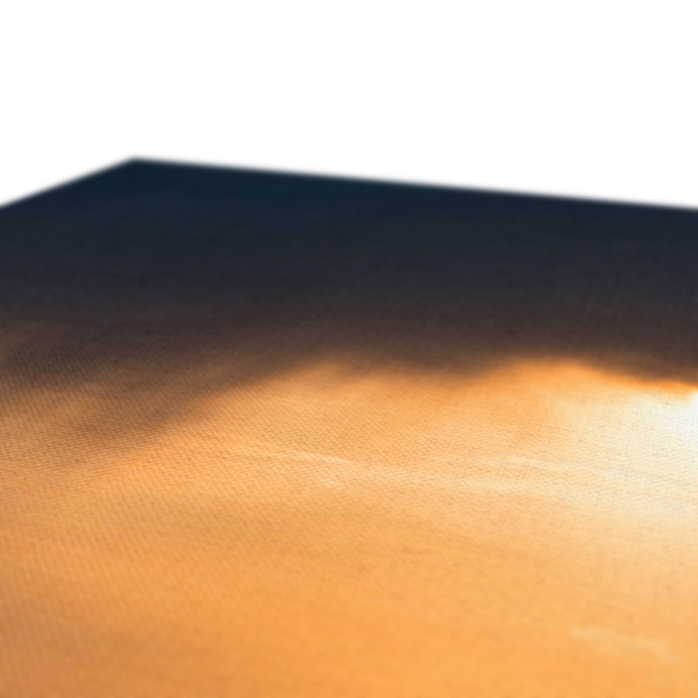 Modern orange and black rectangular wall sconce on Arran Summer Storm canvas