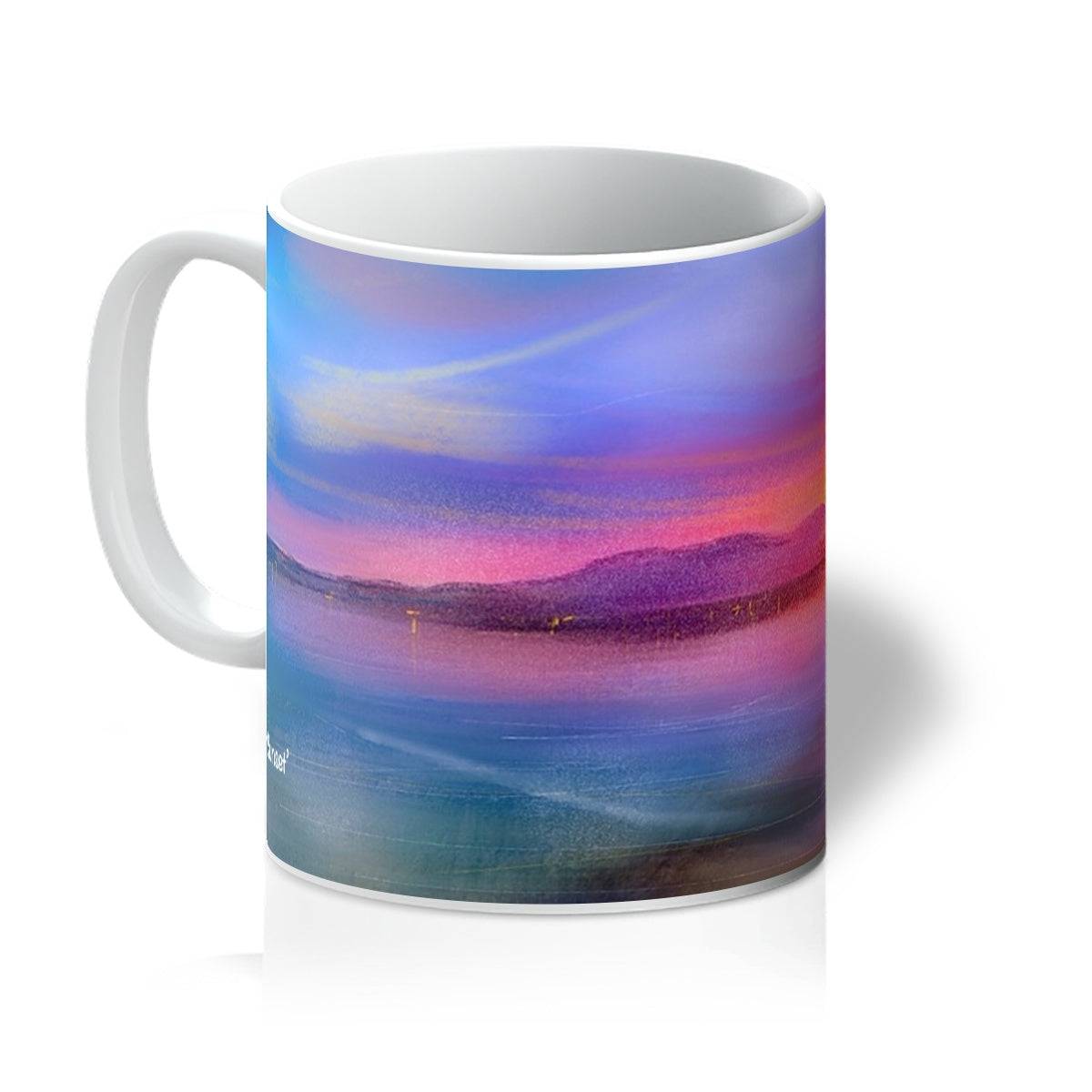 Arran Sunset Art Gifts Mug-Mugs-Arran Art Gallery-11oz-White-Paintings, Prints, Homeware, Art Gifts From Scotland By Scottish Artist Kevin Hunter