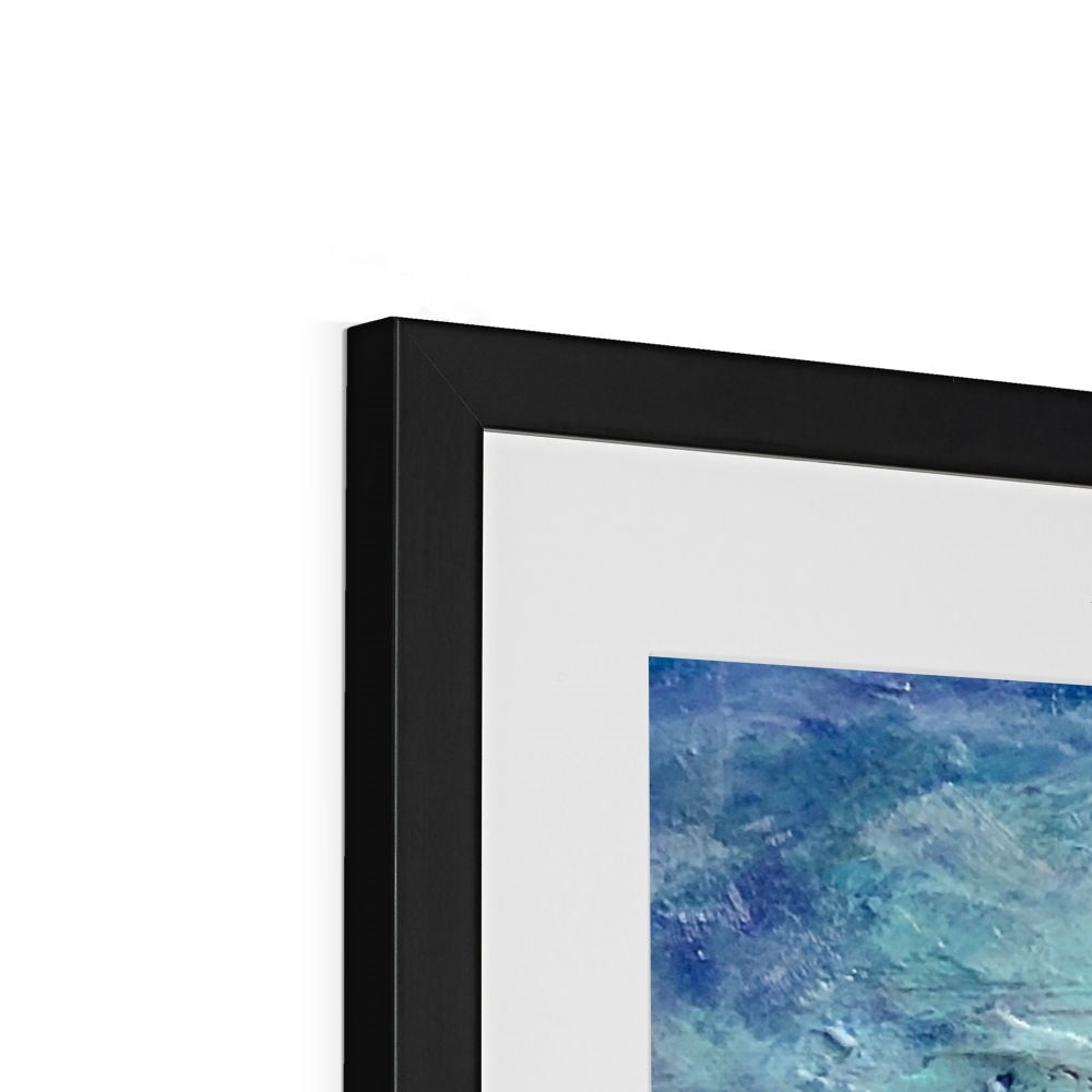 Abstract blue ocean scene in black frame, Arran Sunset II art print