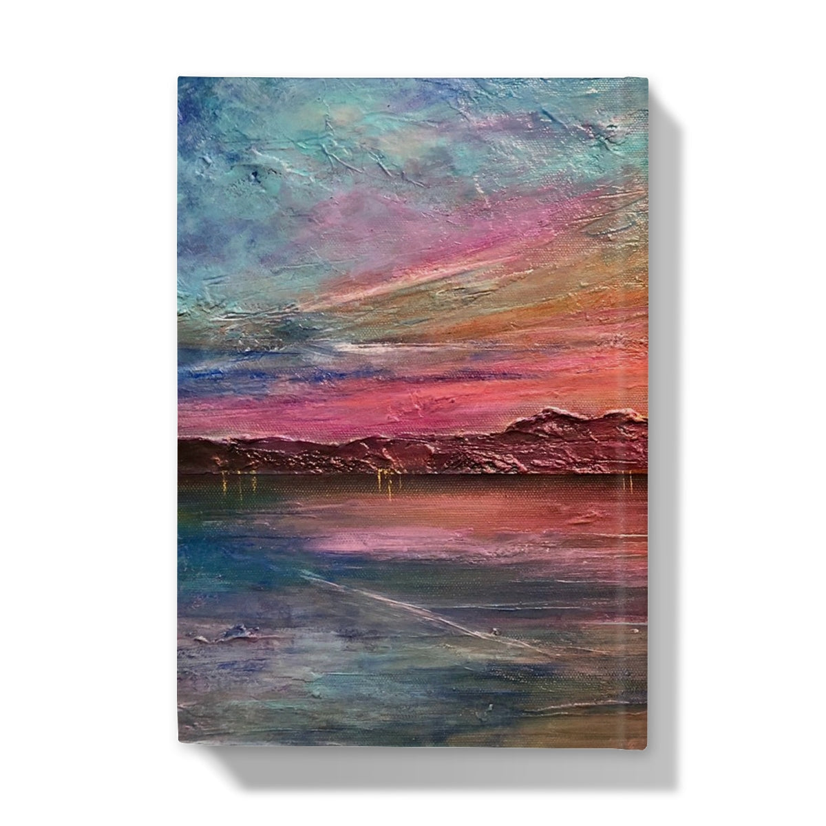 Vibrant sunset over water painting in Arran Sunset II journal