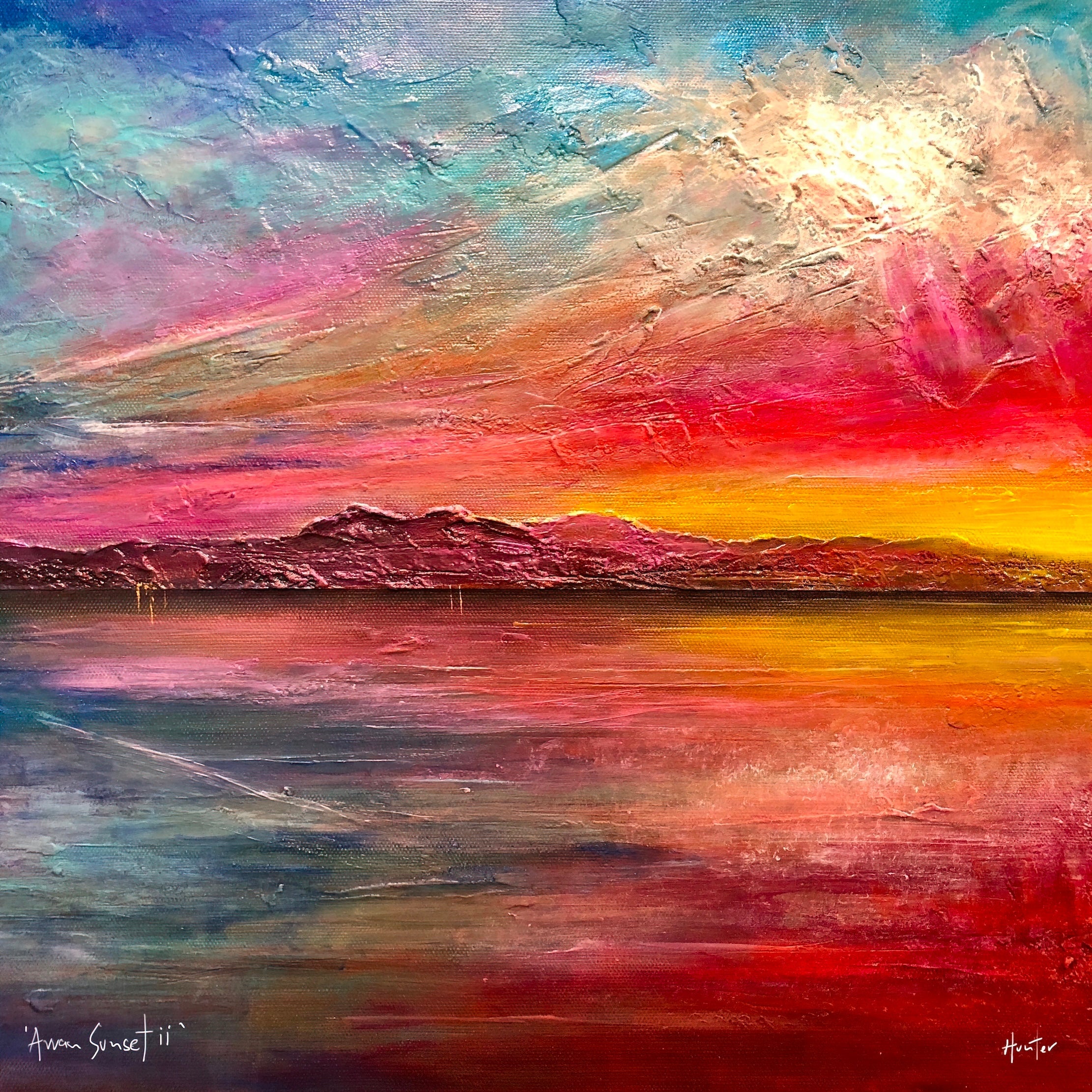 Arran Sunset ii | Scotland In Your Pocket Art Print-Scotland In Your Pocket Framed Prints-Arran Art Gallery-Paintings, Prints, Homeware, Art Gifts From Scotland By Scottish Artist Kevin Hunter