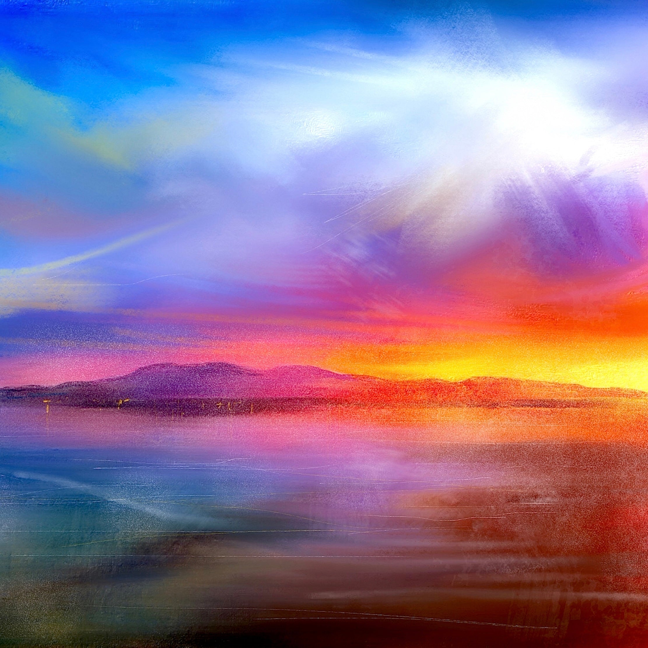 Arran Sunset | Scotland In Your Pocket Art Print-Scotland In Your Pocket Framed Prints-Arran Art Gallery-Paintings, Prints, Homeware, Art Gifts From Scotland By Scottish Artist Kevin Hunter