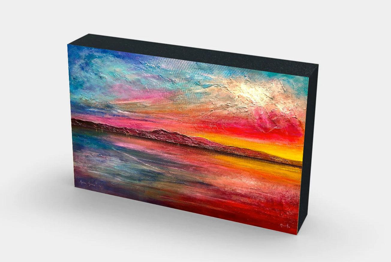 Arran Sunset Wooden Art Block