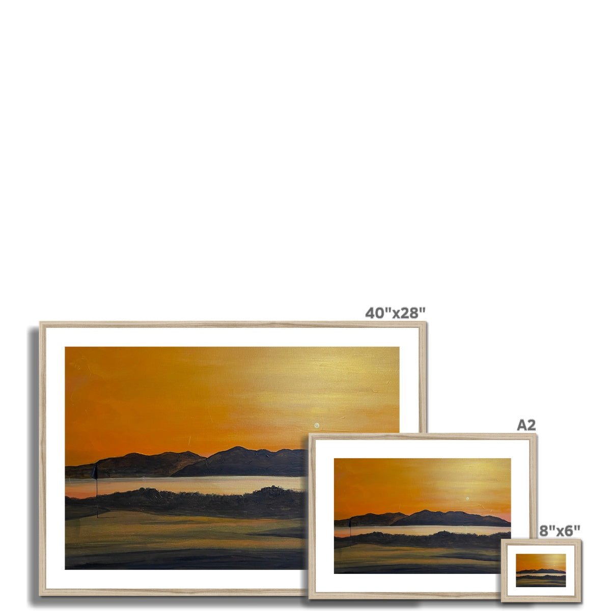 Arran & The 5th Green Royal Troon Golf Course Painting | Framed & Mounted Prints From Scotland