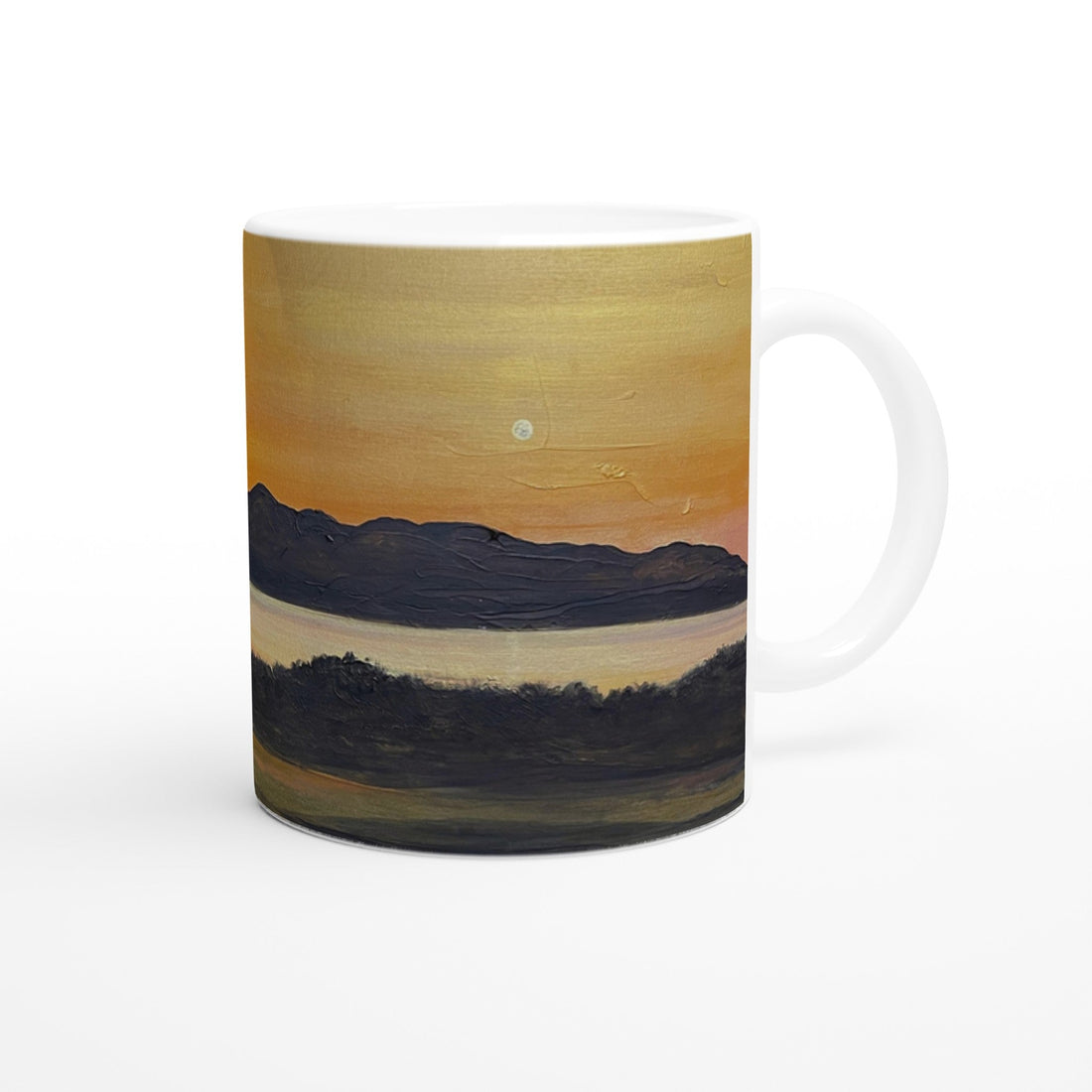 Arran &amp; The 5th Green Royal Troon Golf Course | Ceramic Art Mug From Scotland