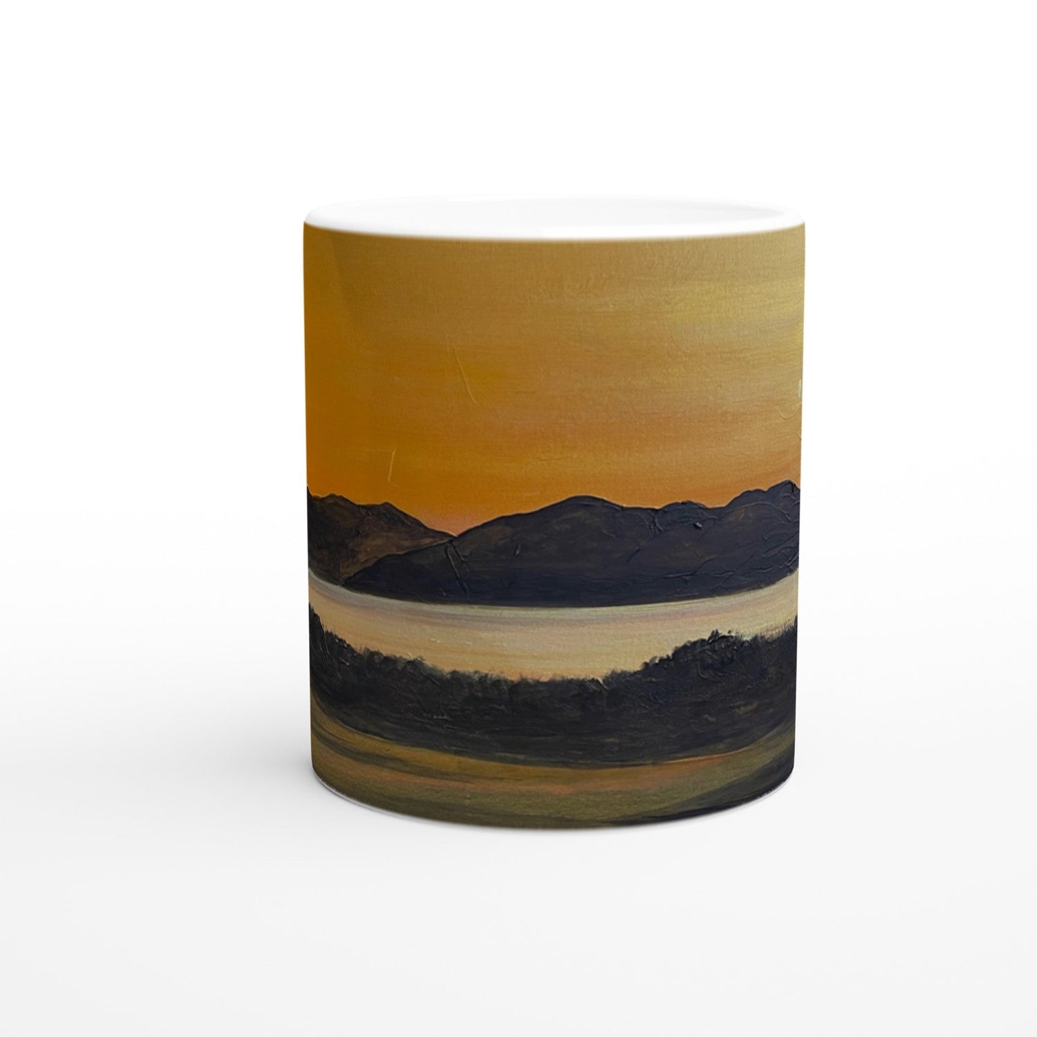 Arran &amp; The 5th Green Royal Troon Golf Course | Ceramic Art Mug From Scotland