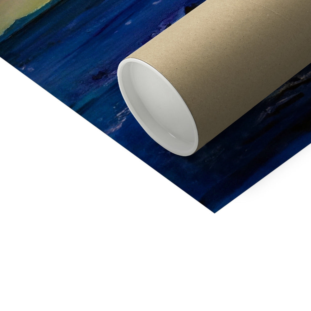 Jura Artist Proof Collector Print in brown cardboard tube with blue foil