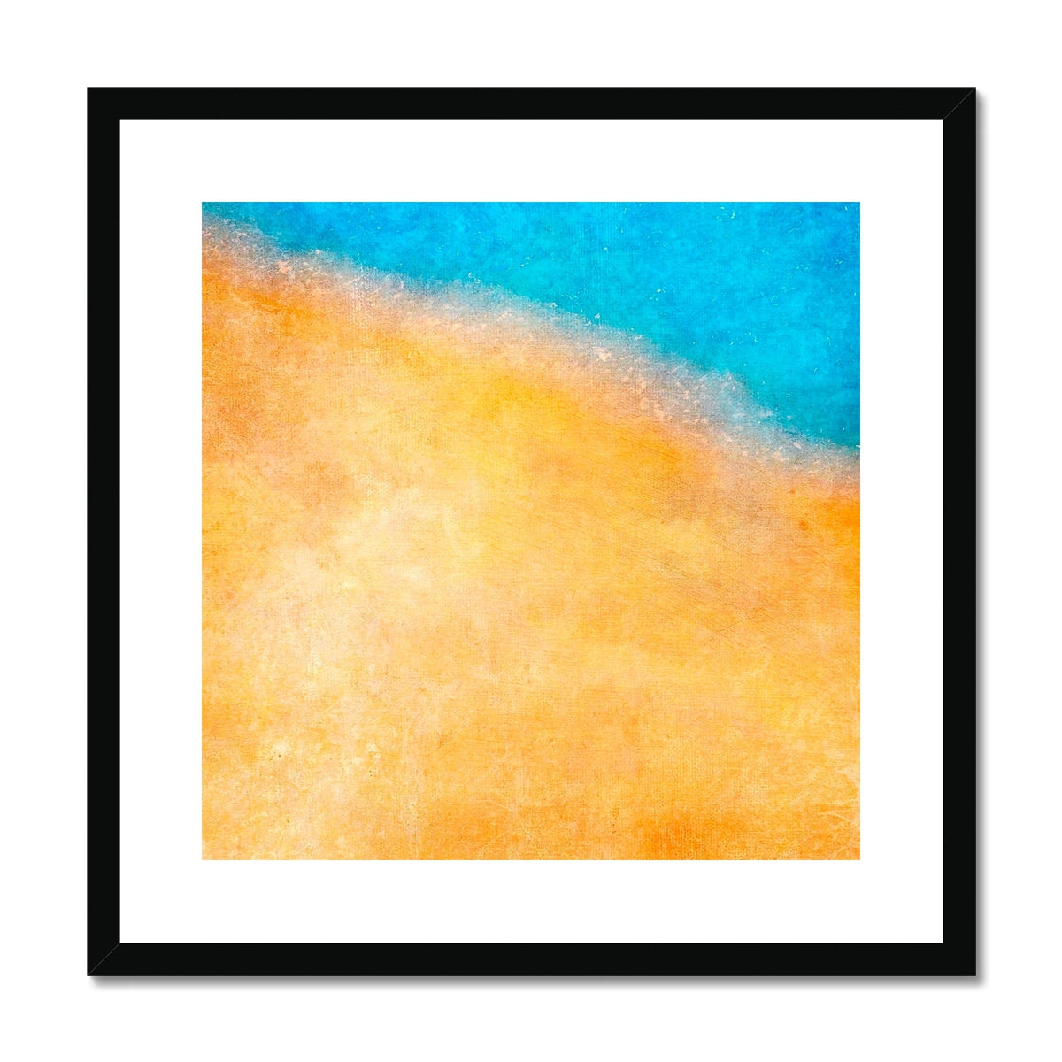 The Shoreline Abstract Painting | Framed & Mounted Prints From Scotland-Framed & Mounted Prints-Abstract & Impressionistic Art Gallery-20"x20"-Black Frame-Paintings, Prints, Homeware, Art Gifts From Scotland By Scottish Artist Kevin Hunter