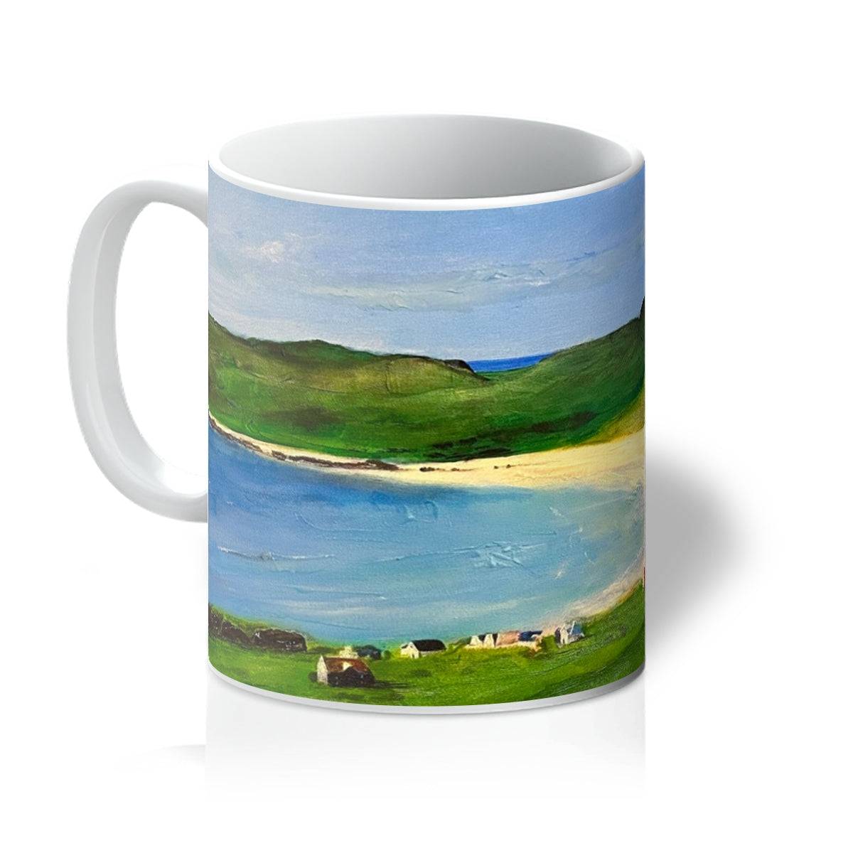 Balephuil Beach Tiree Art Gifts Mug-Mugs-Hebridean Islands Art Gallery-11oz-White-Paintings, Prints, Homeware, Art Gifts From Scotland By Scottish Artist Kevin Hunter