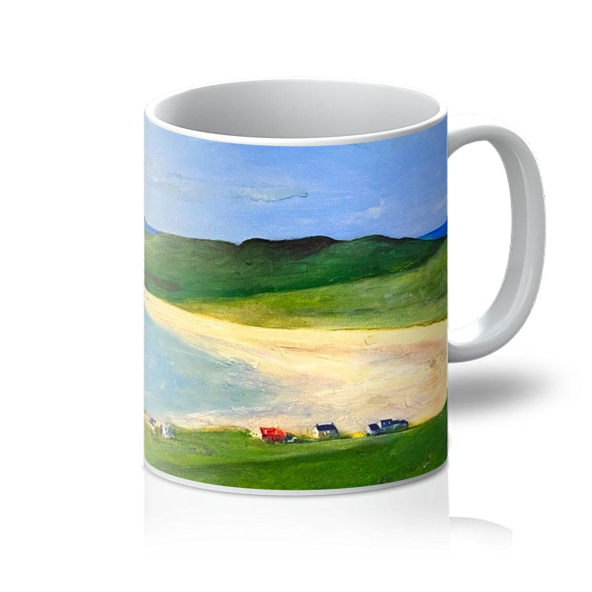 Balephuil Beach Tiree Art Gifts Mug-Mugs-Hebridean Islands Art Gallery-11oz-White-Paintings, Prints, Homeware, Art Gifts From Scotland By Scottish Artist Kevin Hunter