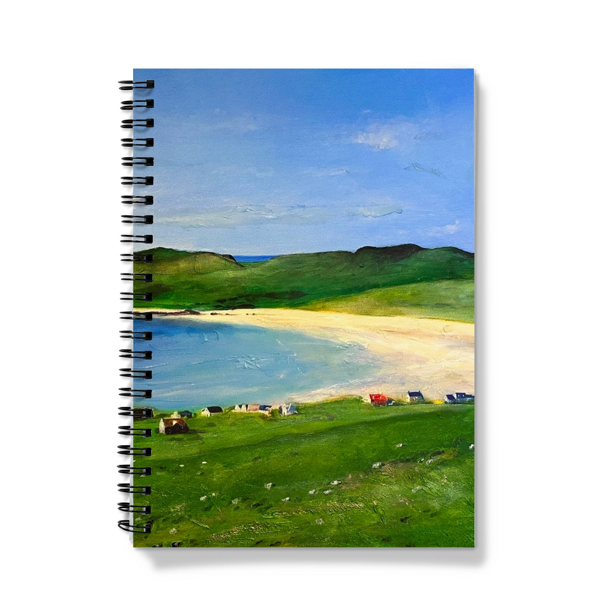 Balephuil Beach Tiree Art Gifts Notebook-Journals & Notebooks-Hebridean Islands Art Gallery-A4-Graph-Paintings, Prints, Homeware, Art Gifts From Scotland By Scottish Artist Kevin Hunter